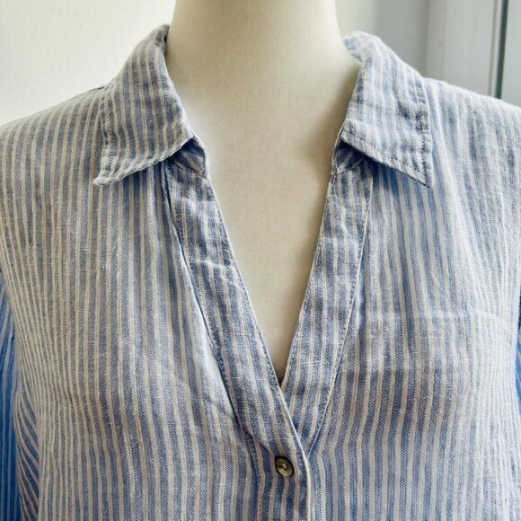 Jones New York Light Blue & White Striped Pure Linen Button-Front Shirt – US 2X - Picture 10 of 12